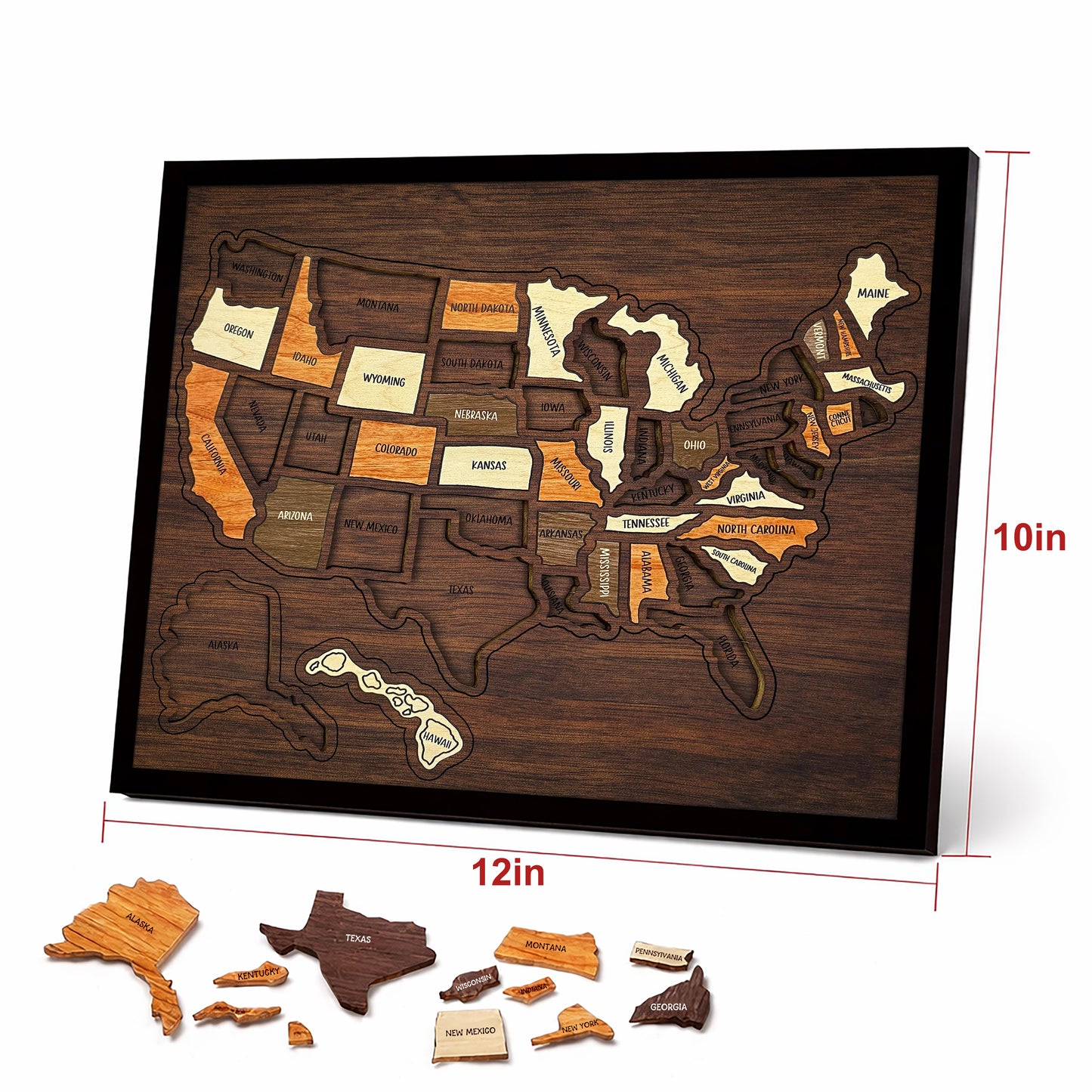 🇺🇸 Wooden USA Travel Map Puzzle🧩A Stylish Way to Track Your Journey & Memories🔥
