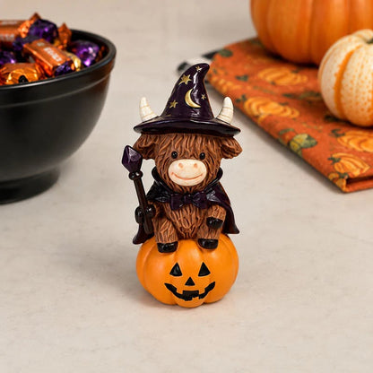 🎁Last Day 50% OFF 🐮Halloween Highland Cow Witch Ornament