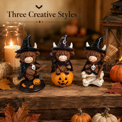 🎁Last Day 50% OFF 🐮Halloween Highland Cow Witch Ornament