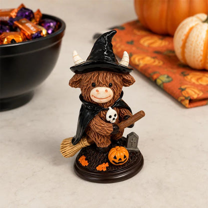 🎁Last Day 50% OFF 🐮Halloween Highland Cow Witch Ornament