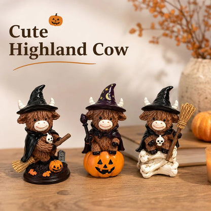 🎁Last Day 50% OFF 🐮Halloween Highland Cow Witch Ornament