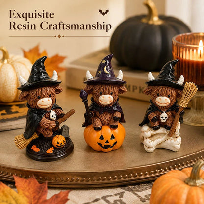 🎁Last Day 50% OFF 🐮Halloween Highland Cow Witch Ornament